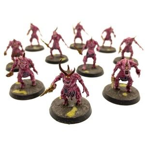 Daemons of Nurgle Plaguebearers 10 Painted Miniatures Fiend Age of Sigmar